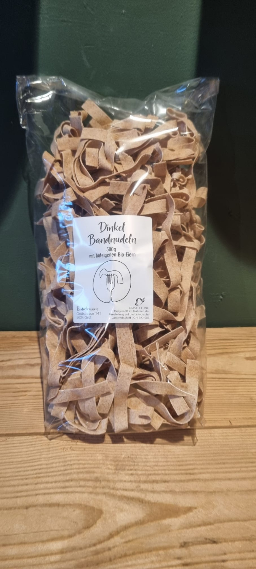 Dinkel Pasta - Bandnudeln mit Ei und mit eigenem Mehl 500g
