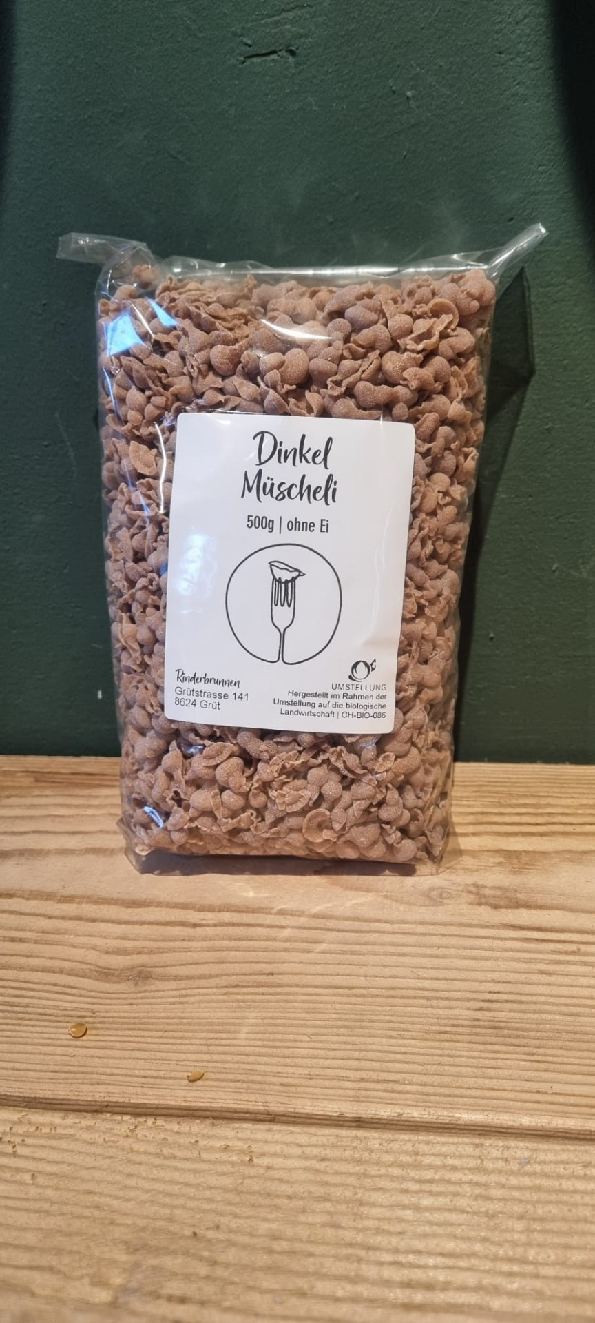 Dinkel Pasta - Müscheli vegan mit eigenem Mehl 500g